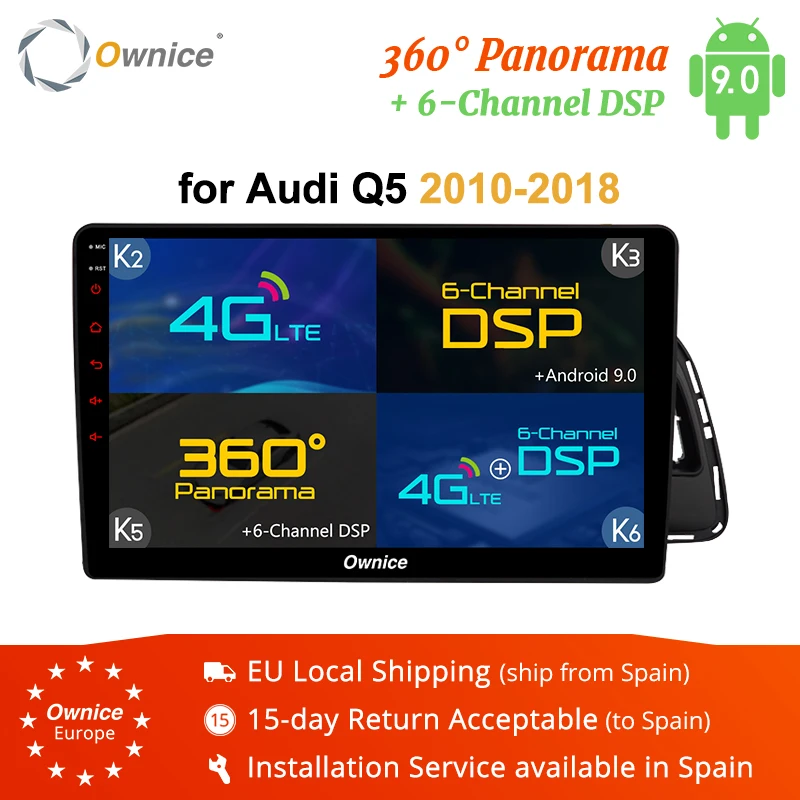 

Ownice K3 K5 K6 Android 9.0 Octa Core 10.1" Android car GPS dvd Multimedia Navigation For Audi Q5 2010-2018 4G 360 Panorama DSP