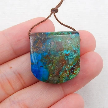 

New Arrival Natural Chrysocolla Drilled Pendant Bead 23x21x11mm，9.5g