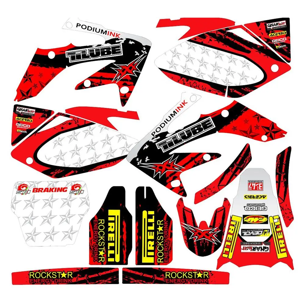 

New Full Graphics Decals Stickers Custom Number Name 3M Bright Matte Stickers Waterproof For HONDA CRF 250R 2004-2005