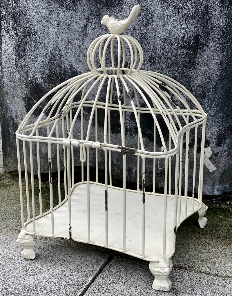 Vintage White Decorative Bird Cage 