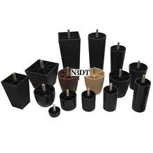 4 шт./лот Черный Коричневый Пластиковый квадратный круглый конический диван кресло ноги резьба болт выравнивание ног