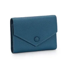

WR Genuine Leather Mini Wallet Ladies Short Simple Folding First Layer Cowhide Wallet Fashion New Ladies Envelope Coin Purse