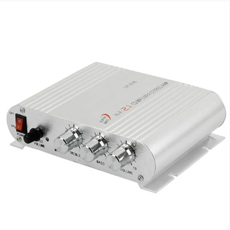 Hi-Fi усилитель аудио усилитель радио 12 В DC/AC мощность 47K 2,1 канальный Mp4 IPod CD плеер стерео