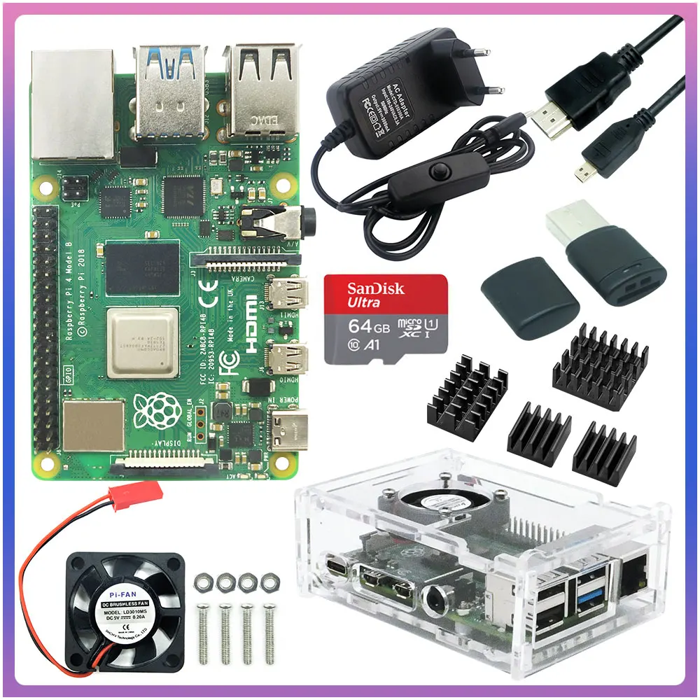 Raspberry Pi 4 Model B 2GB/4GB/8GB RAM + Case +