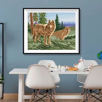 

Rhinestone Painting Crystal Home Decor 5D DIY Diamond Painting 3D Cross Stitch Pattern Diamond Embroidery Wolf Animal Picture