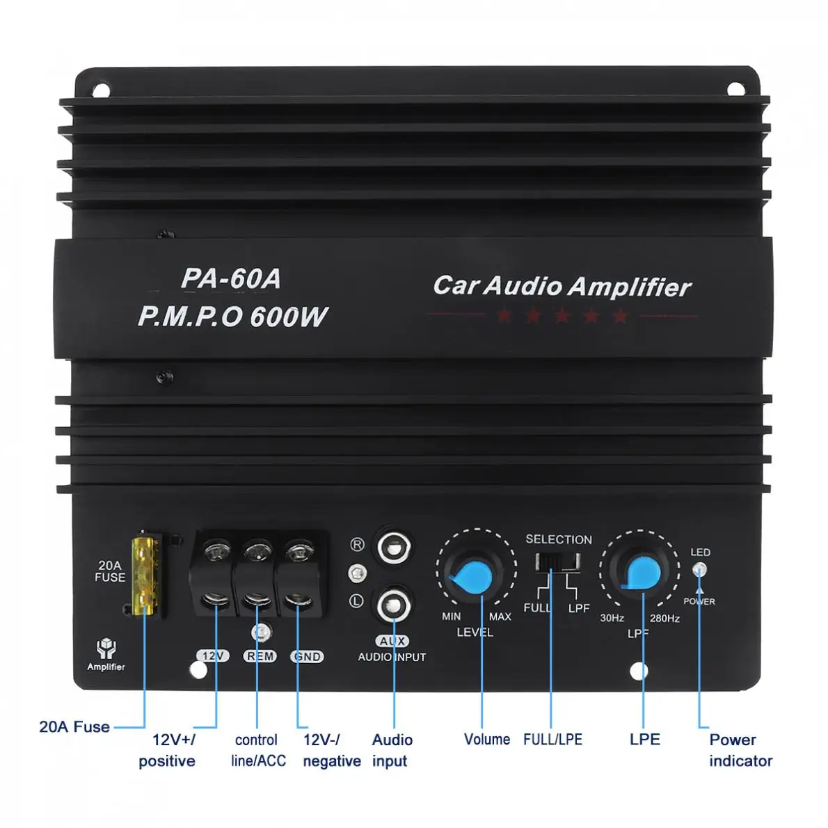 12V 600W Car Audio Amplifier Board Speaker Subwoofer Board Bass Module High Power Mono Channel Lossless Accessories