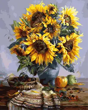 

Sunflower Canvas Painting Oil Ditital Painting By Numbers Creative Living Room Wall Art Pictures Cuadros Decoracion Dormitorio