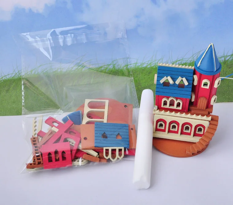 Алиса замок собранная модель дома DIY хижина материал коробка деревянное украшение детская игрушка ручной работы