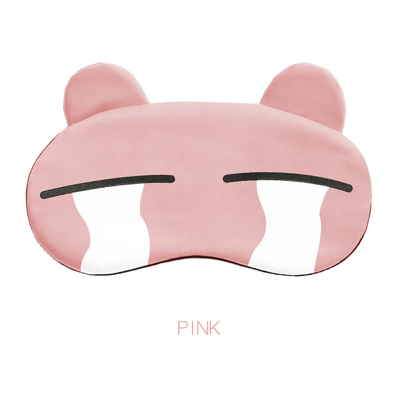 Хлопковая мультяшная маска для сна с выражением лица, милая забавная маска для глаз, маска для сна для отдыха в путешествии, повязка на глаза, повязка на глаза - Цвет: Pink