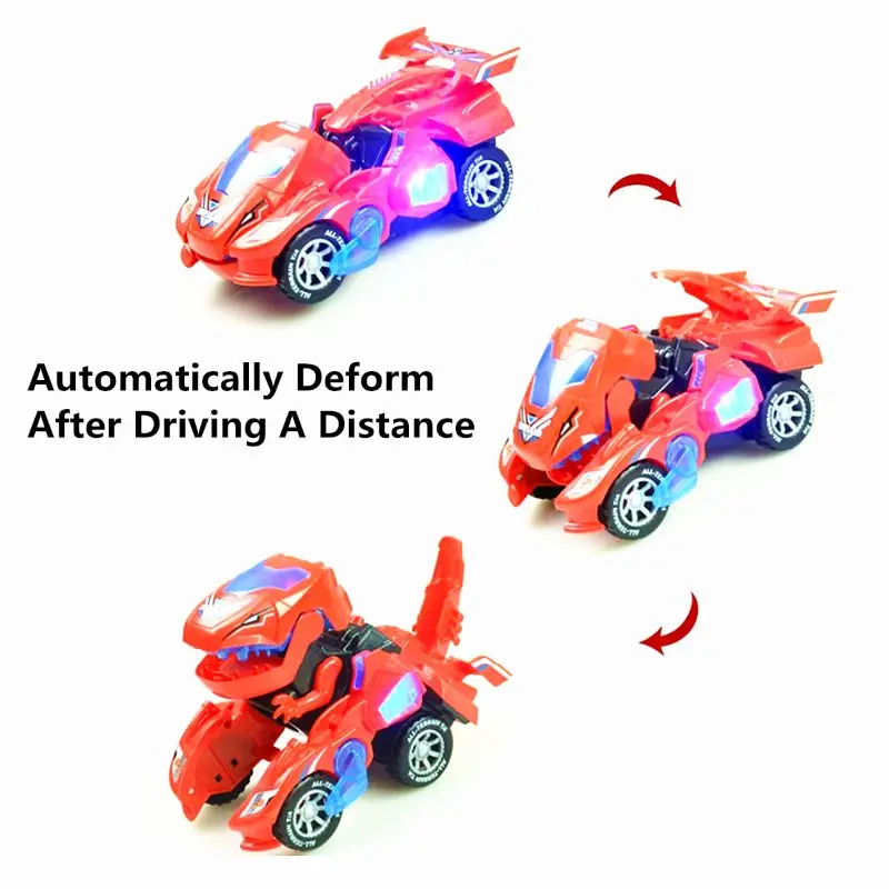  Transforming Dinosaur LED Car Dinosaur Transform Car Toy Automatic Dino Dinosaur Transformer Toy Ca