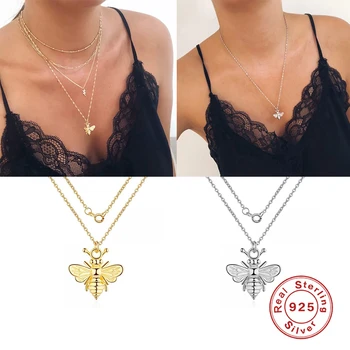

Romad Bee 925 Silver Sterling Necklace Fashion Pendant Chain Necklace Women collier femme Fine Jewelry collares mujer
