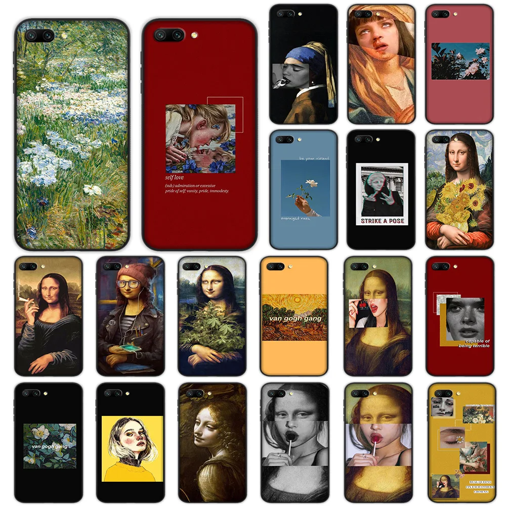 

Art Aesthetic Mona Lisa Painting David Soft Case for Huawei Honor View 20 9X Pro P smart Z plus P20 Y9 Prime Nova 5i 4 Lite