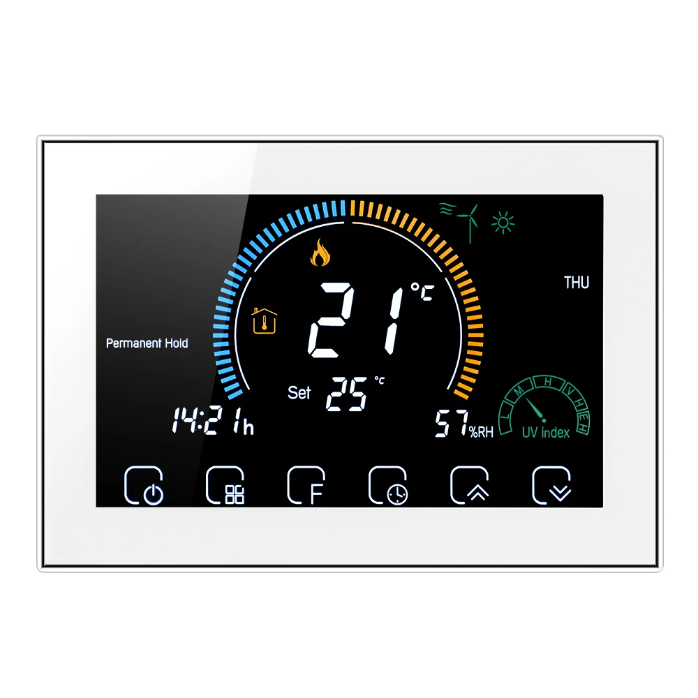95-240V Touch Screen Temperature Controller Thermoregulator Black Back Light Electric Heating Room Thermostat  ℃/ ℉ Switchable