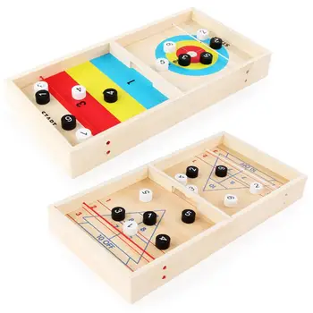 

Fast Sling Puck Board Game Kids Educational Toys Montessori Double-sided Juego For Adults Wooden Toys For Children Dropshipping