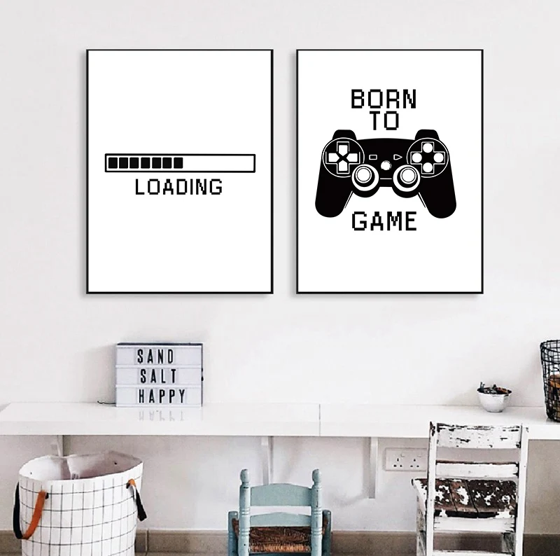 Дизайн для мальчиков игра печать плакат иллюстрация геймер цитаты холст картина стены Искусство картинки для детской комнаты украшения дома