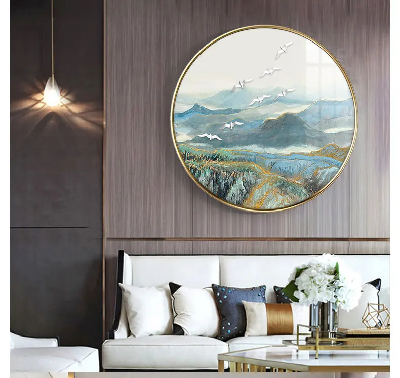 EECAMAIL DIY Diamond Painting Handicraft No Frame Full Embroidery Round Simple Living Room 2020 New Landscape Porch | Дом и сад