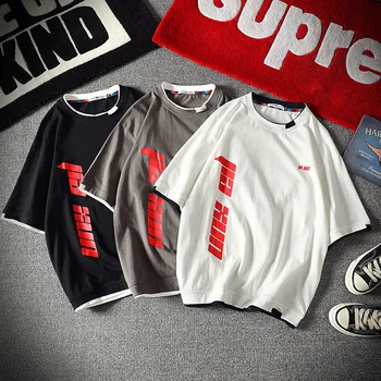 

Men's Cotton Fashion T-shirt Mens Summer Funny Tshirts 5XL Casual Letter T Shirt Man Oversized Hip HopTops & Tees Streetwear