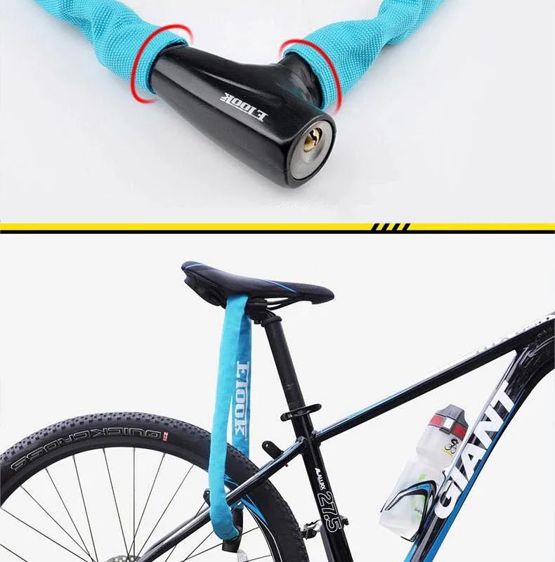 ETOOK 4 цвета Противоугонная велосипедная цепь замок MTB Горный Дорожный велосипед ключ замок 1000 мм сталь анти-бурение велосипедные аксессуары