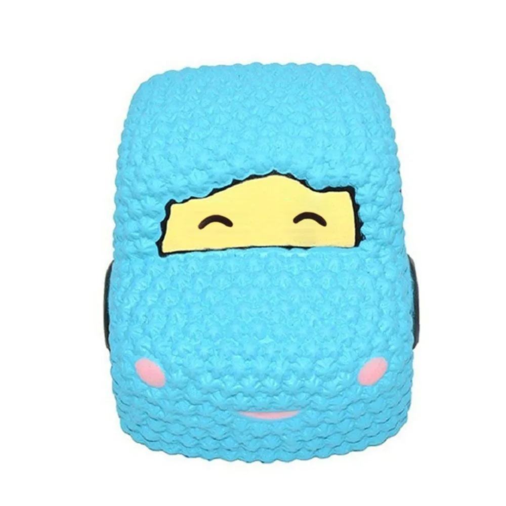 Мягкий мультфильм смайлик автомобиль Kawaii мягкий медленно поднимающийся детский Антистресс игрушка Squishies дети забавная Новинка кляп Squeeze игрушки