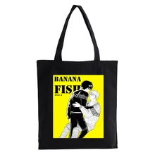 

Anime Banana Fish shopping bag grocery shopper bag shopping tote bag shoping reusable Tote Bags Women Handbags Shoulder bag