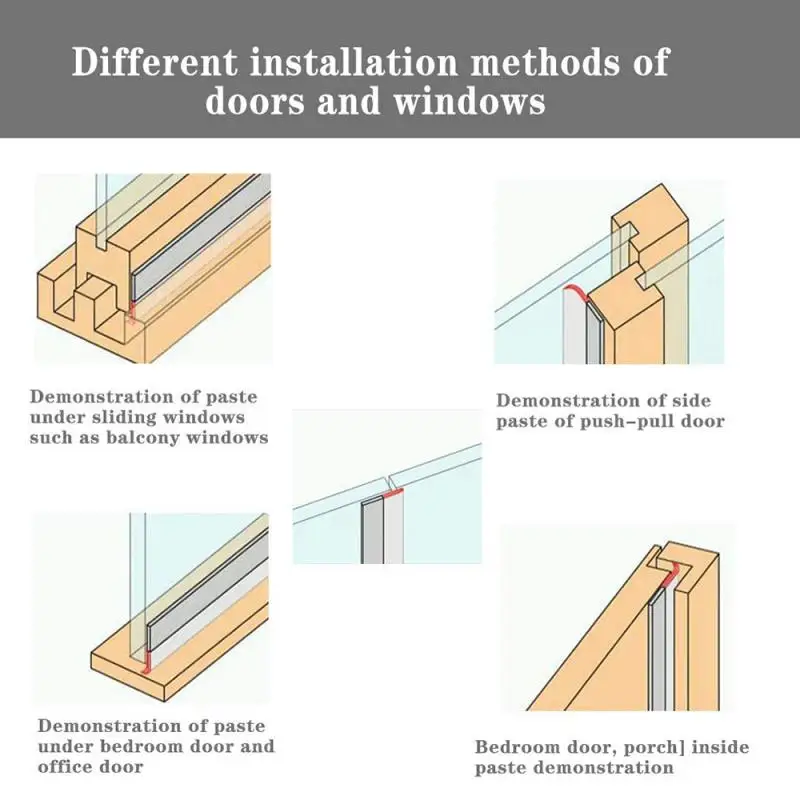 Силиконовая прокладка уплотнение стеклянных дверей и окон Звукоизоляционная прокладка самоклеящаяся ветрозащитная деревянная дверная шовная дверь Нижняя ветровое стекло