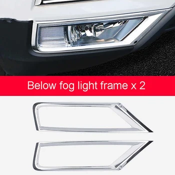

Car Styling Front Below Grill Fog Lights Lamps Frame Trim Stickers Cover Accessories for Tiguan MK2 2016-2018