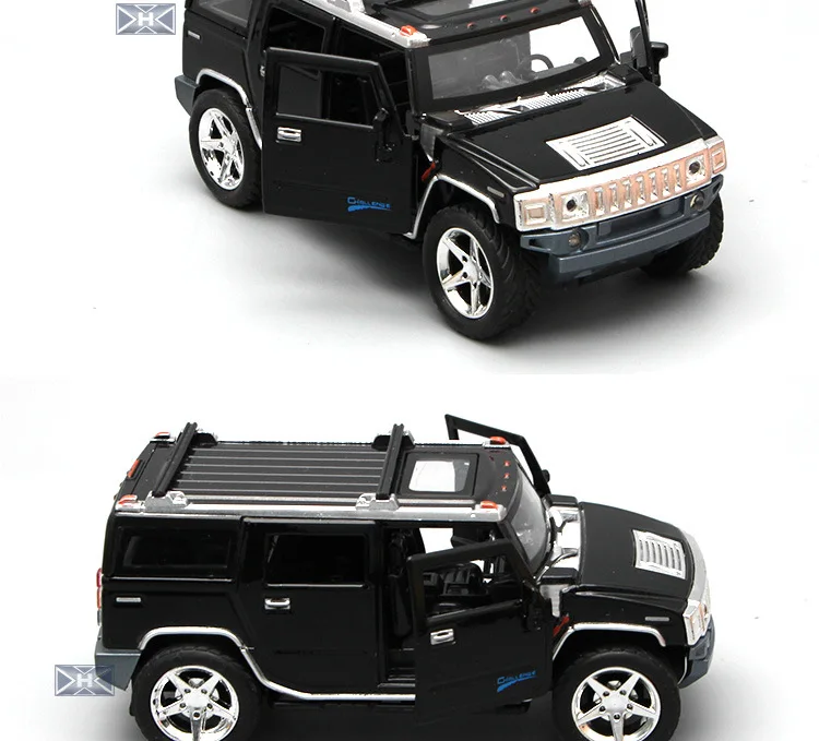 1:32 высокое моделирование Hummer H2 внедорожный сплав модель автомобиля звук и свет оттяните заднюю дверь мальчик автомобиль игрушка для детей Подарки