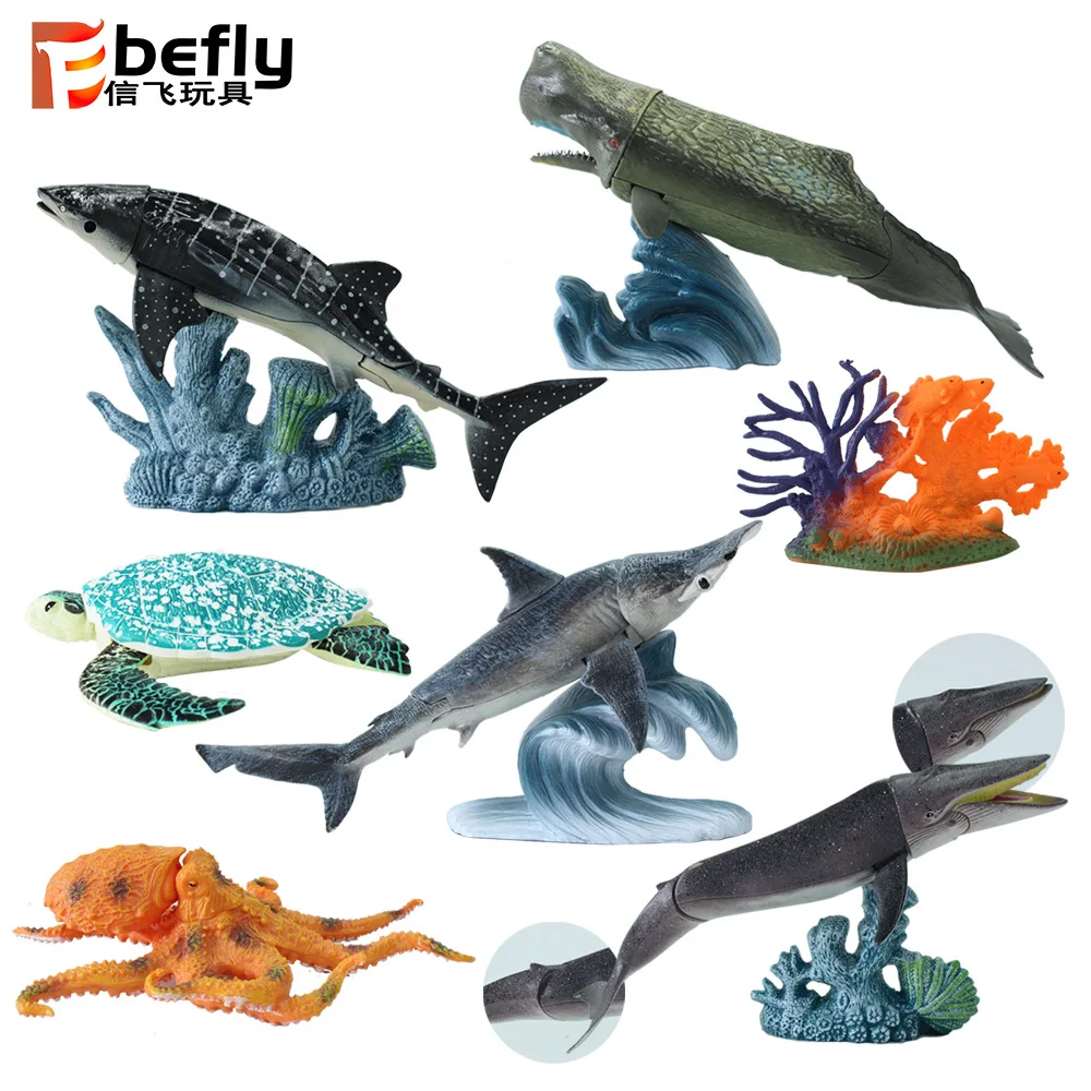 

New Products Joints-Activity Oceans Animal Model Model Color Seabed Biological Toy Model Shark Dolphin