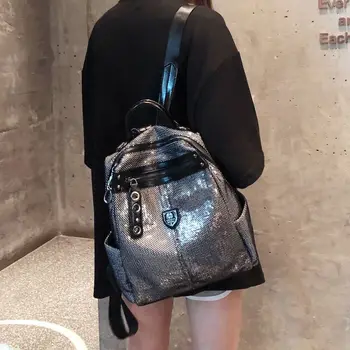 

Backpack Women's 2020 New Fashion Sequins Wild High-capacity High-quality Lightweight Dual-use Backpack Trend Mochilas Feminina
