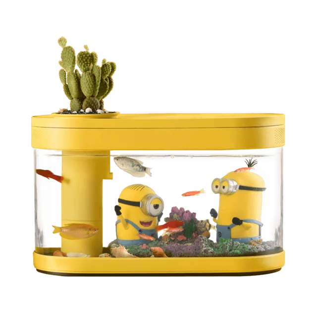 Yellow Xiaomi геометрический аквариум Aquaponics экосистема небольшой водный сад экологический прозрачный аквариум USB Перезаряжаемый - Цвет: Yellow
