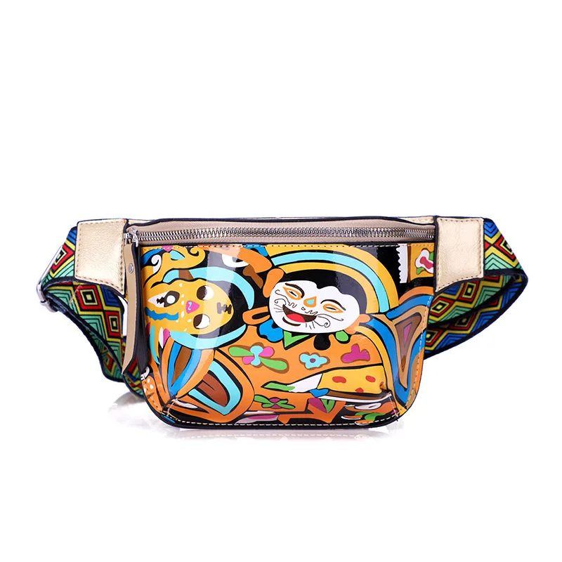 

Fanny Waist Bag for Women Multi-color Shoulder Bag Multi-color Design Waist Bag Zipper High Quality Gold Color Femme Male Bag