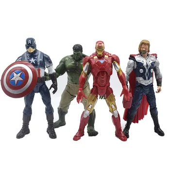 

4 Pcs Anime peripheral spider-man iron man American captain, green giant Action Toy Figures model action figure anime figure