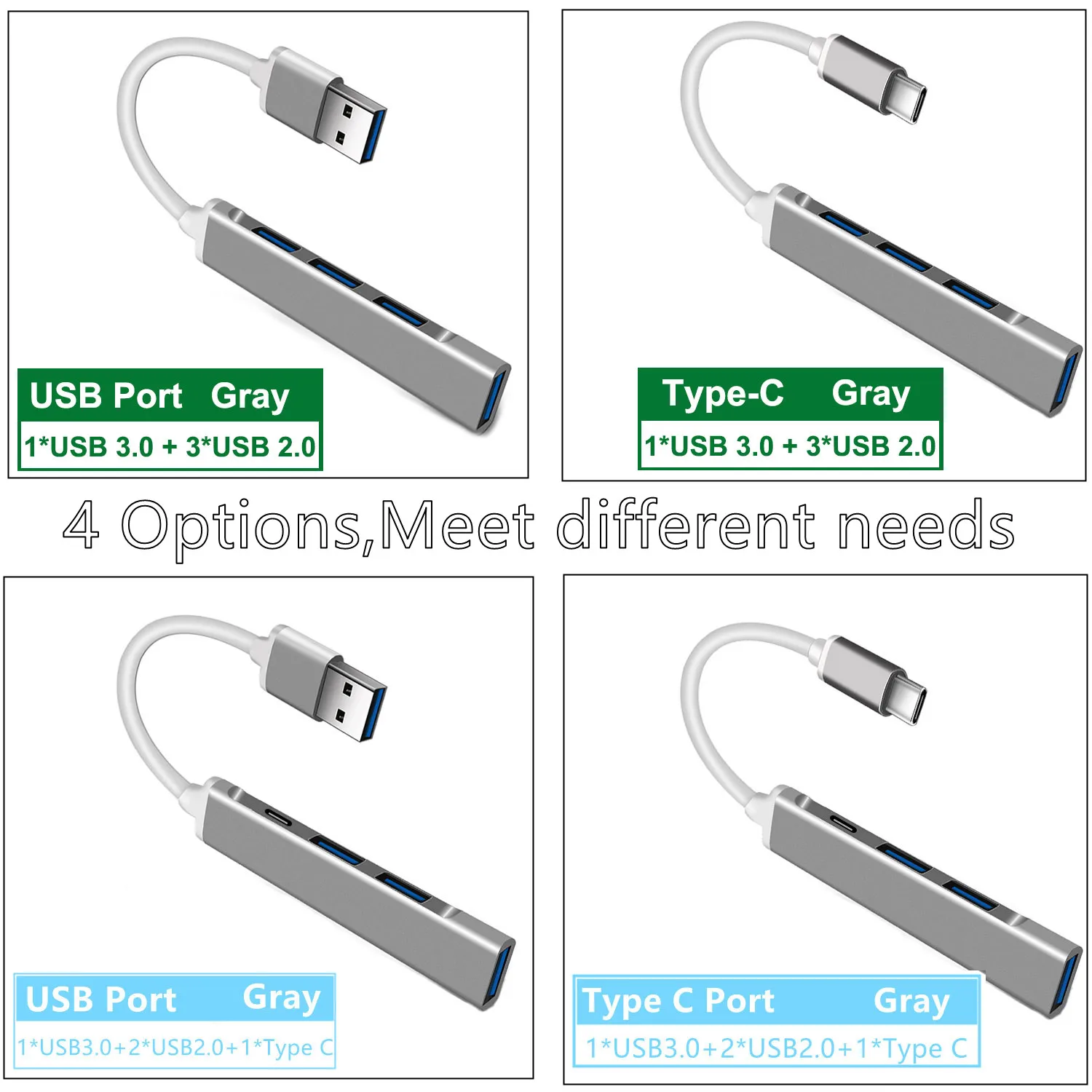 Adaptador Tipo C A Hdmi 4k Convertidor Hub Usb 3.0 3 En 1