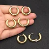 6pcs/lot Thick 3.0mm 4.0mm 5.0mm Stainless Steel Circle Hoop Earrings For Women Girls Gold Silver Color Round Geometry Earrings 6