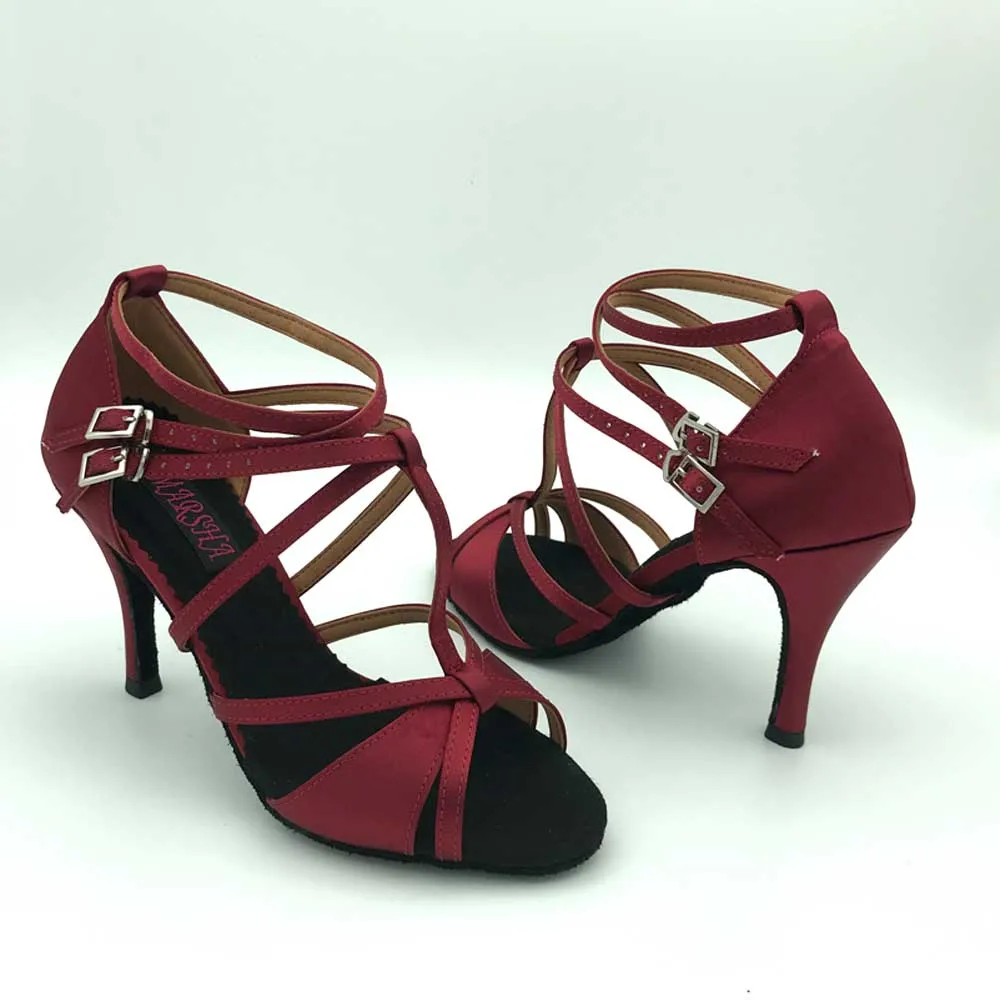 Chaussures de danse latine à talons hauts de 9cm pour femmes, chaussures de Salsa confortables