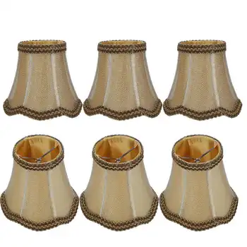 

Cover 6Pcs Household Fabric Lampshade Table Cover Accessory for E14 Chandelier Wall Light Bedroom Shade
