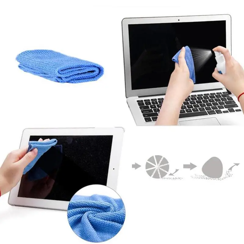 Three-piece Laptop Monitor Cleaning Kit with Liquid Cleaner, Brush, and Cloth Set Description Image.This Product Can Be Found With The Tag Names Computer cleaners, Computer Office, Laptop monitor cleaning kit lcd mobile phone screen