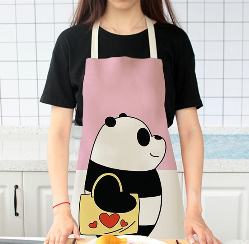 1pcs/lot Cartoon Panda theme apron for kitchen for children's kitchen apron or womens kitchen aprons kitchen apron