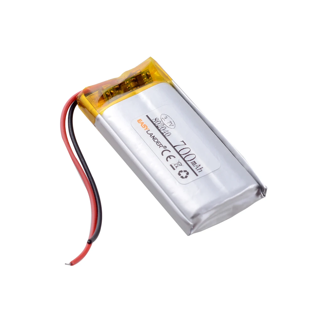 

3pcs/Lot 3.7V 700mAh Rechargeable li Polymer Li-ion Battery For bluetooth headset mp3 MP4 speaker mouse recorder 082040 802040