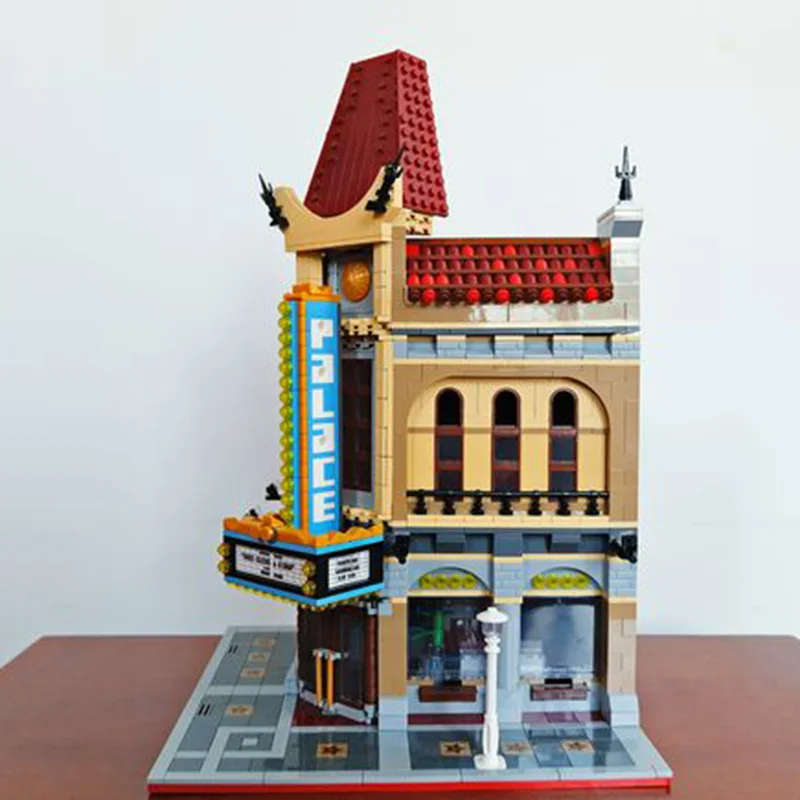 DHL 15006 город улица здание кинотеатра модель строительные блоки набор совместим с 10232 классическое строение зданий игрушки