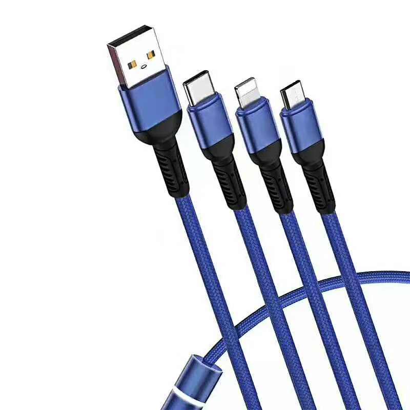 Blue Быстрая зарядка usb кабель для huawei mate20 samsung s7 s8 s9 Быстрая зарядка шнур со светодиодным светильник micro tpye c зарядный провод для xiaomi - Цвет: Blue