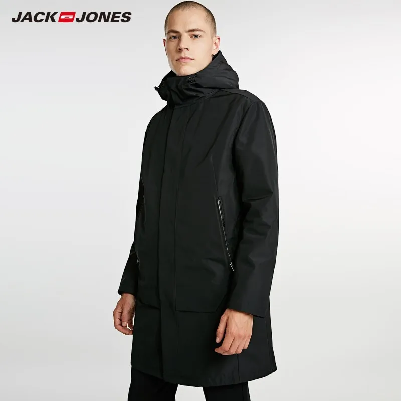 JackJones мужской съемный 3 в 1 с капюшоном парка пальто Мягкий длинный водонепроницаемый куртка 218309525