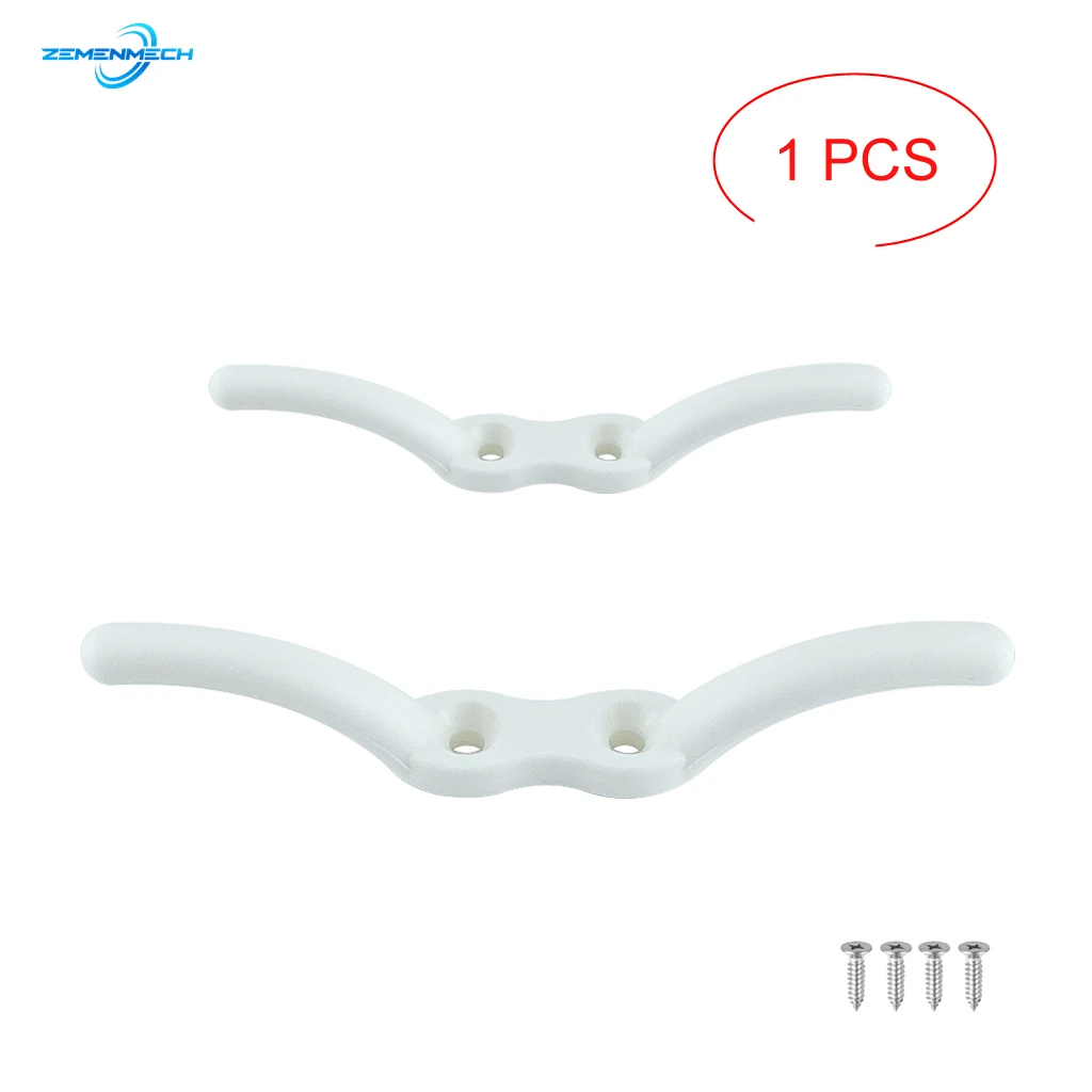 White Flagpole Cleat Hook Flag Rope Cleat Sailboat Sailing Mast Halyard Boat Marine Yacht Kayak Securing Tie Down Tarps Awnings