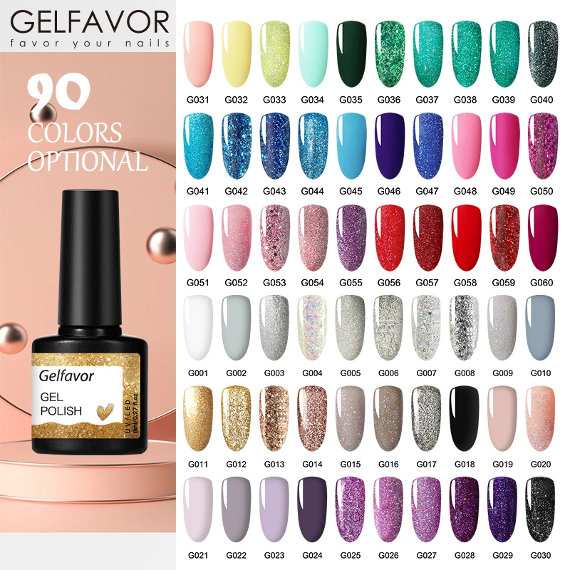 Gelfavor マニキュア用の半永久的なハイブリッドジェル マニキュアまたはネイルアート用の半永久的なマニキュア 8ml Nail Gel Aliexpress