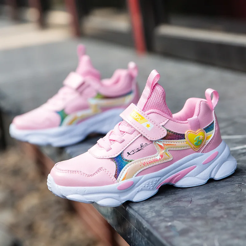 安いセール ファッションかわいいとエネルギッシュなマイクロファイバー革ガールスポーツカジュアル子供の靴ウォームソフト快適な子供怠惰な靴秋 Sneakers 本日セール Kisuki Line Jp