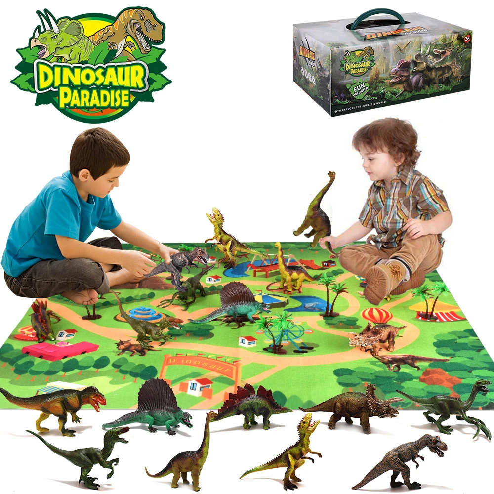 

Dinosaur Toy Figure Activity Mat World Jurassic Pack Dino Pterodactyl Saichania Dinosaurios De Juguete Learning Educational Toys