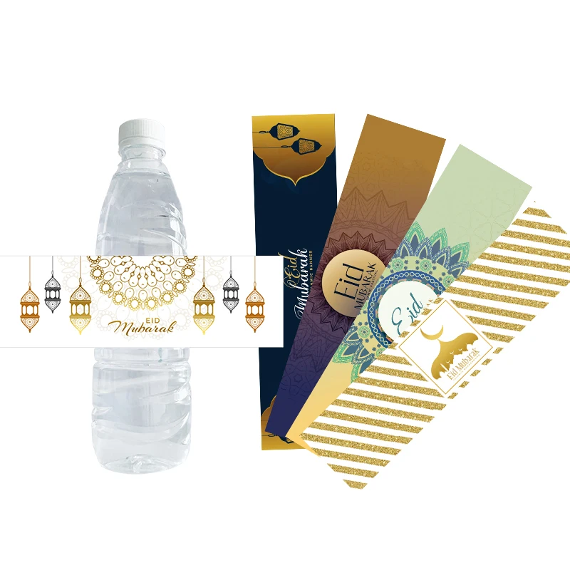 Buen trato Eid Mubarak-etiquetas adhesivas para botellas de agua, pegatinas para bolsas de regalo, suministros de decoración artesanal, Festival islámico musulmán R6qXM9xD7