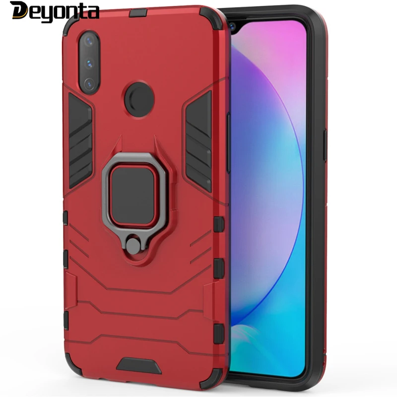 

Metal Finger Ring Holder Armor Case For OPPO Realme 3 Cases Bumper Hard Back Phone Cover For Fit Realme 3 Cover Realme3 Shell