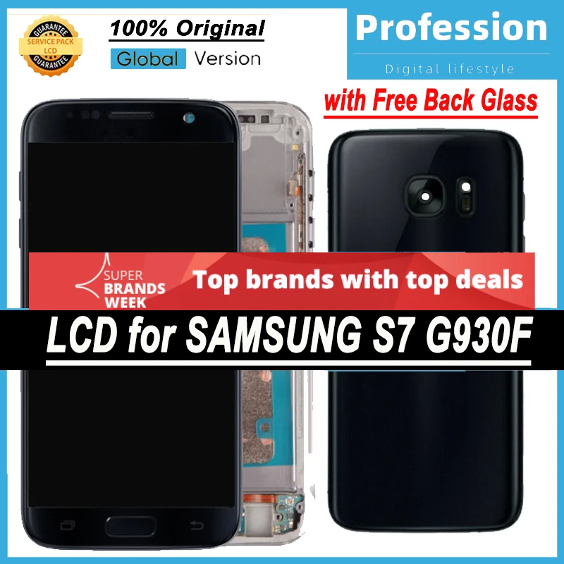 100% Оригинальный 5 1 ''Super AMOLED дисплей для Samsung Galaxy S7 G930 G930F SM-G930F LCD сенсорный