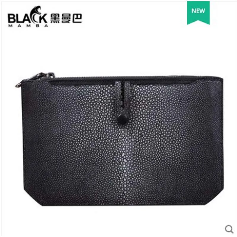 

heimanba Pearl fish bag in hand Devil fish handbag for men's business book Clutch leather new style men clutch bag